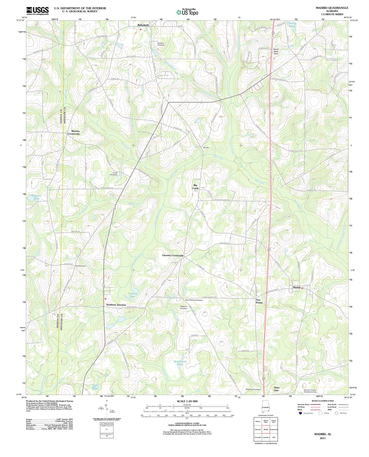 2011 Madrid, AL - Alabama - USGS Topographic Map