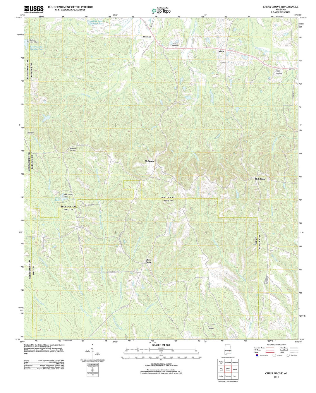 2011 China Grove, AL - Alabama - USGS Topographic Map