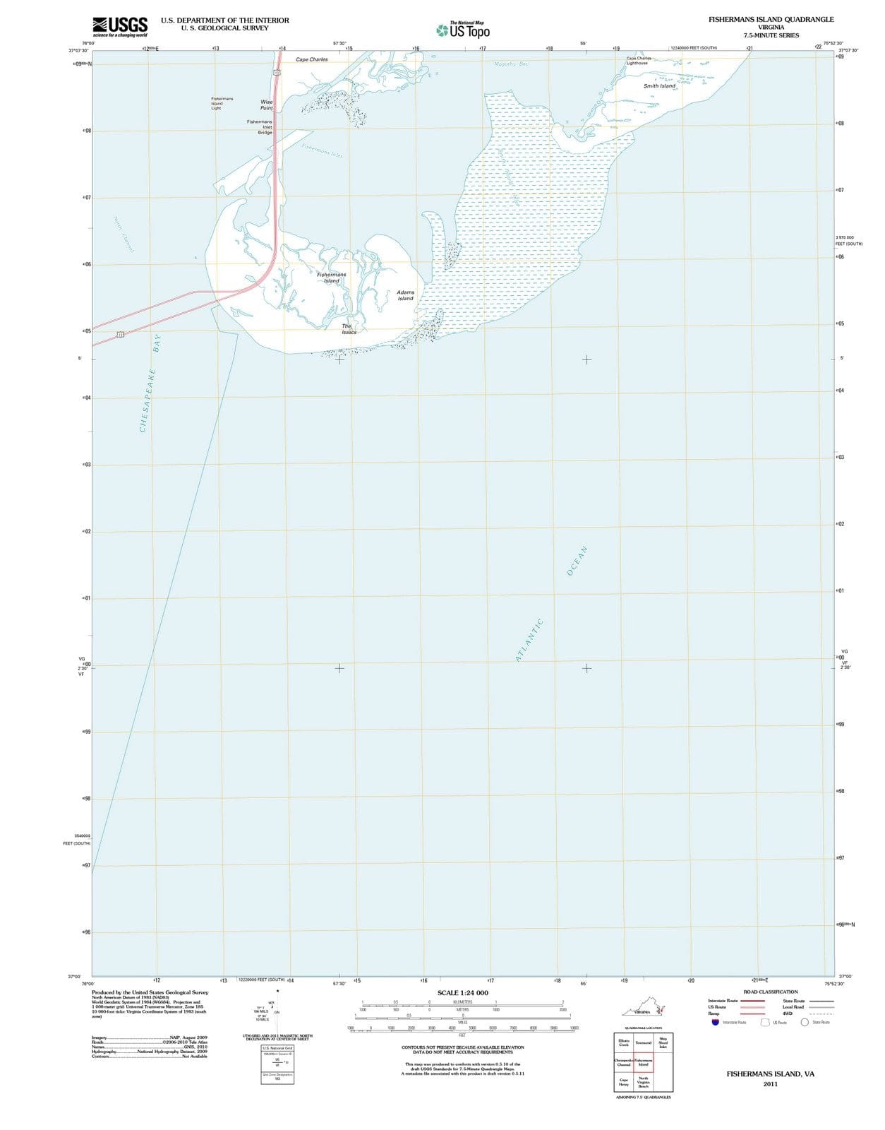 2011 Fishermans Island, VA - Virginia - USGS Topographic Map