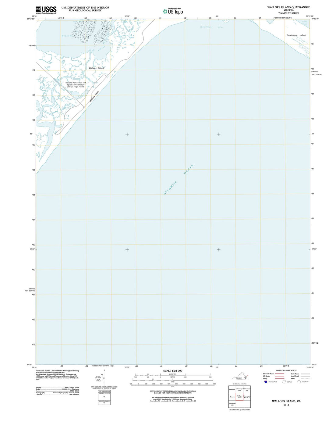 2011 Wallops Island, VA - Virginia - USGS Topographic Map