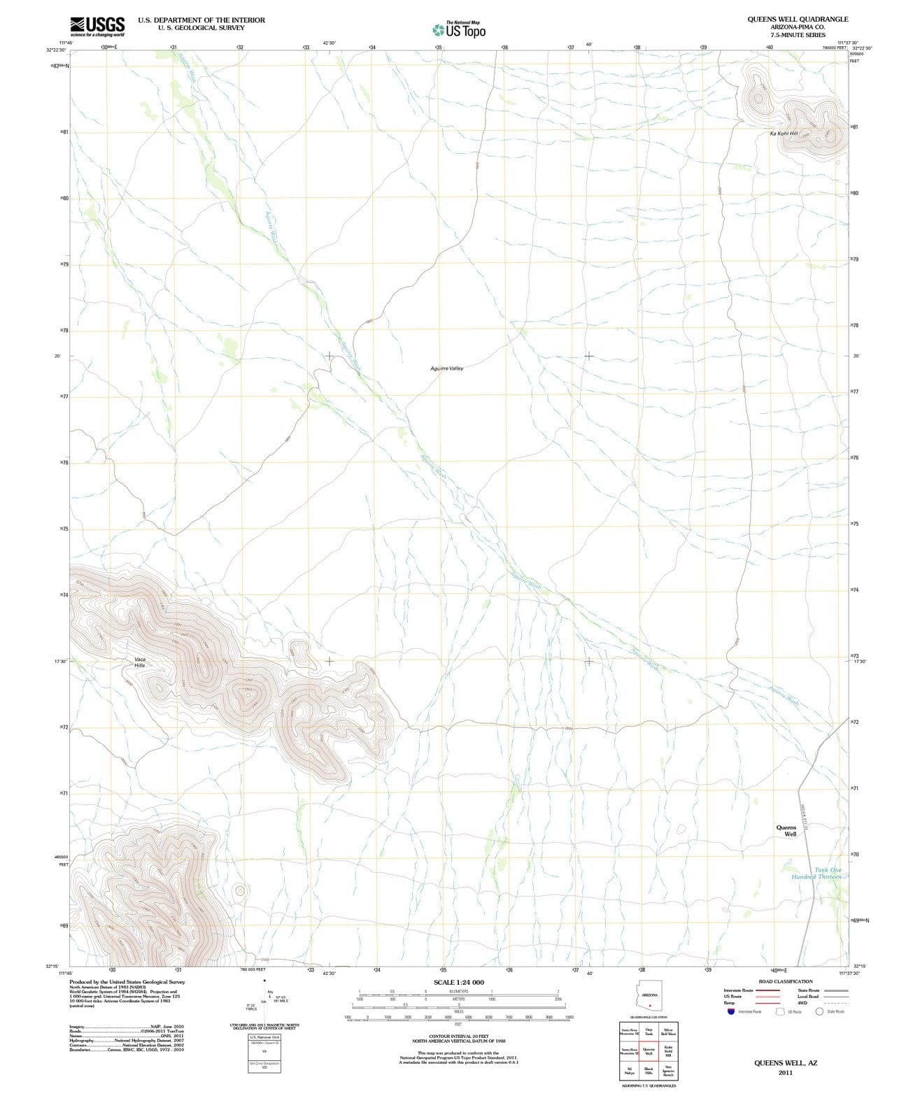 2011 Queens Well, AZ - Arizona - USGS Topographic Map