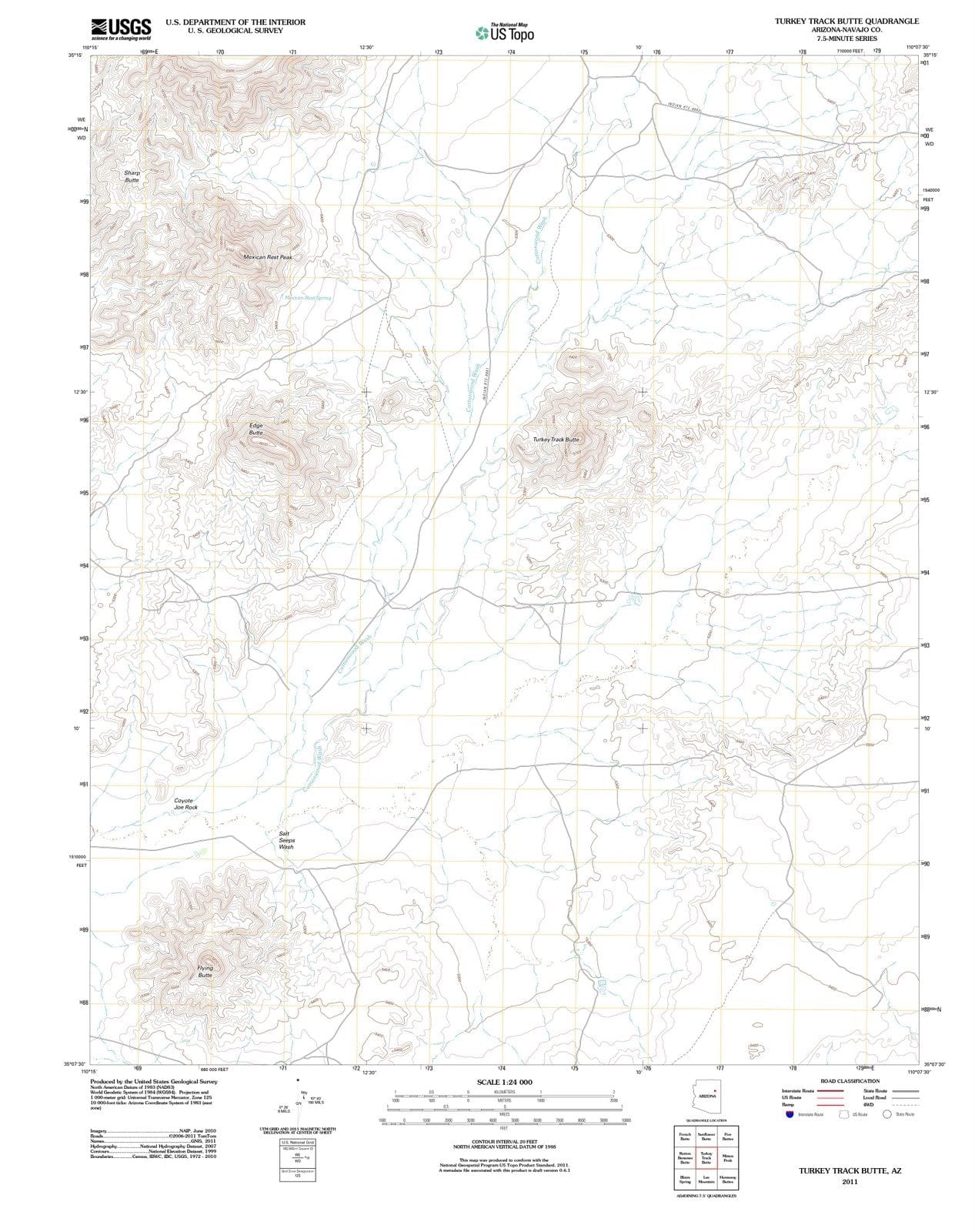 2011 Turkey Track Butte, AZ - Arizona - USGS Topographic Map