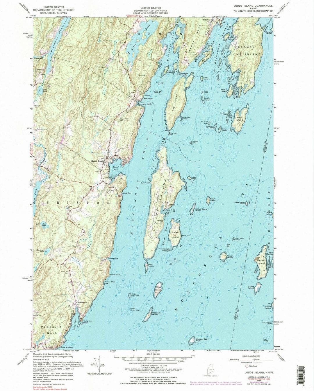 1955 Long Island, ME - Maine - USGS Topographic Map