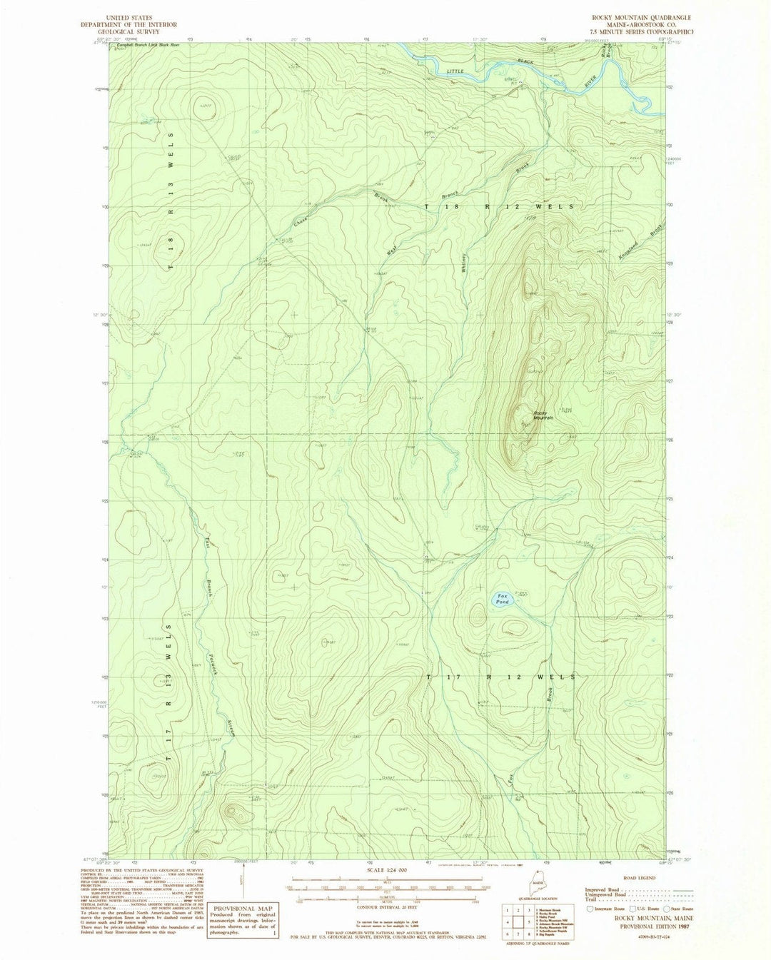 1987 Rocky Mountain, ME - Maine - USGS Topographic Map v2