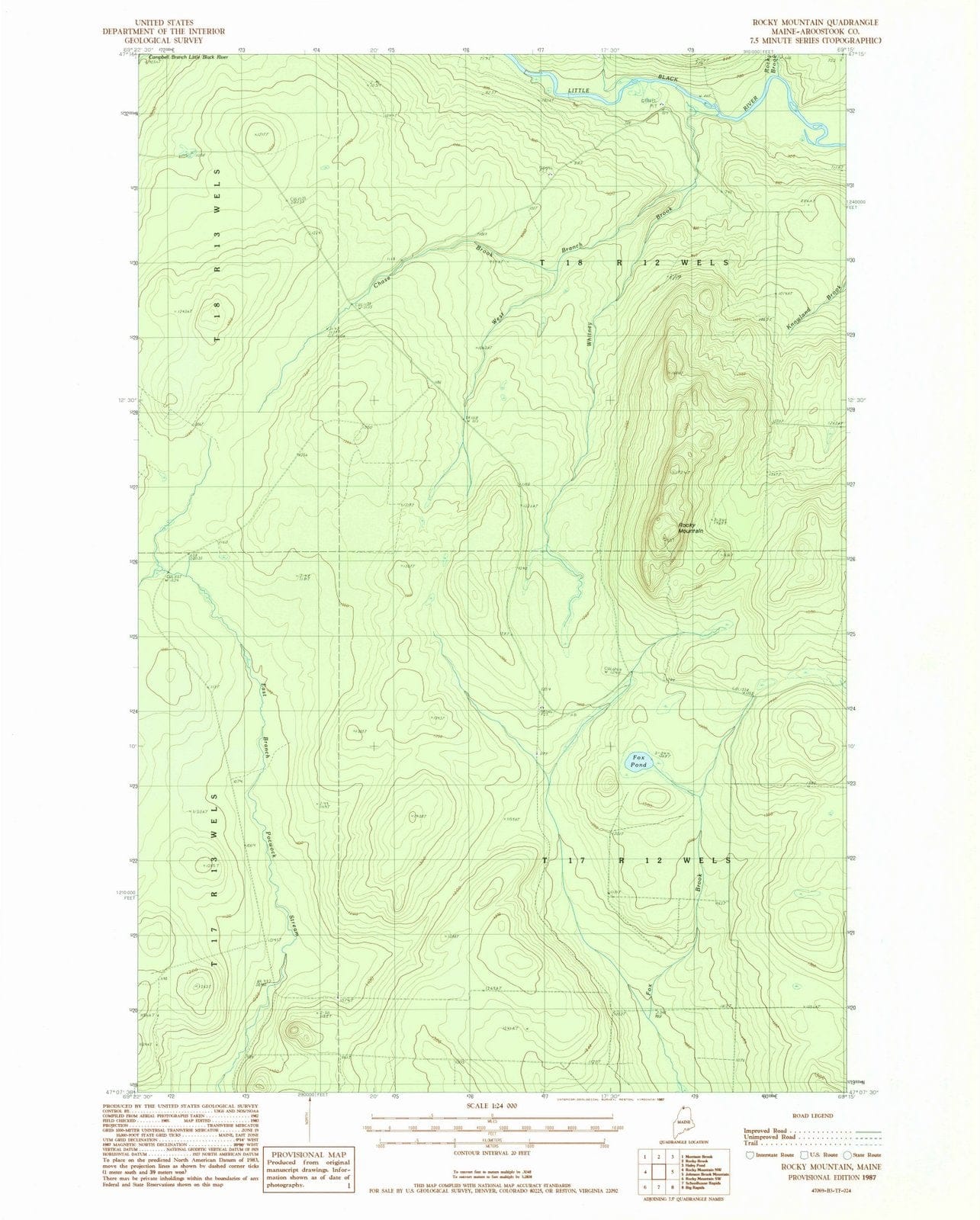 1987 Rocky Mountain, ME - Maine - USGS Topographic Map v2