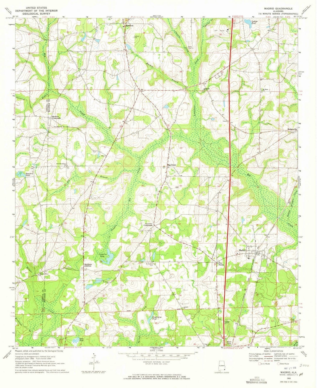 1969 Madrid, AL - Alabama - USGS Topographic Map