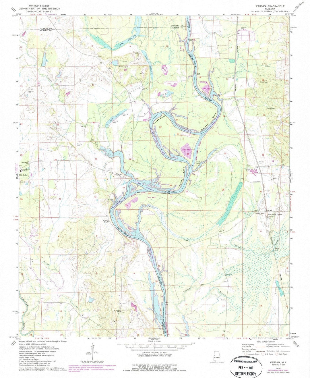 1970 Warsaw, AL - Alabama - USGS Topographic Map