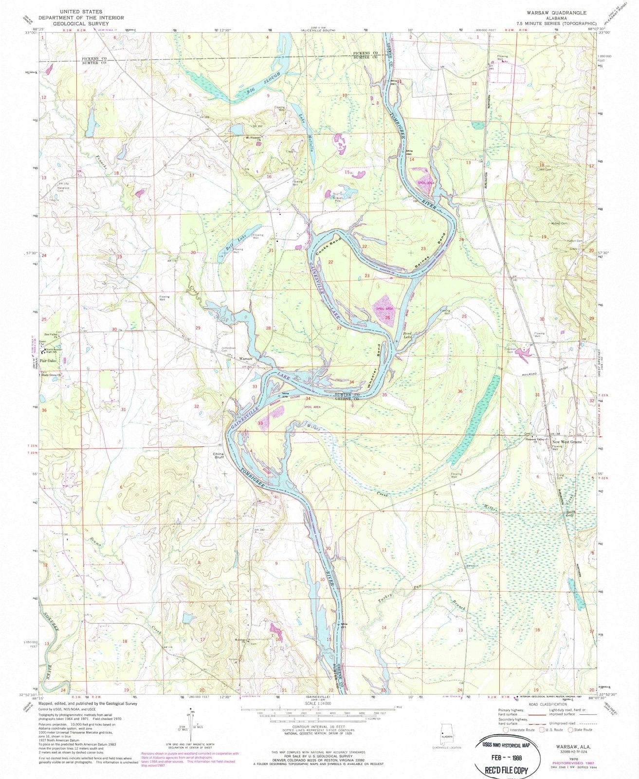 1970 Warsaw, AL - Alabama - USGS Topographic Map