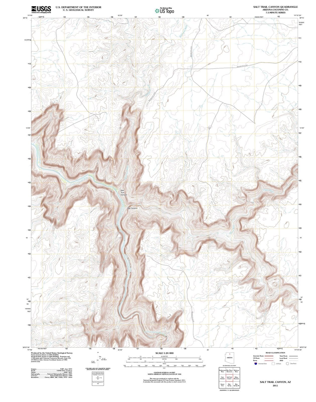 2011 Salt Trail Canyon, AZ - Arizona - USGS Topographic Map