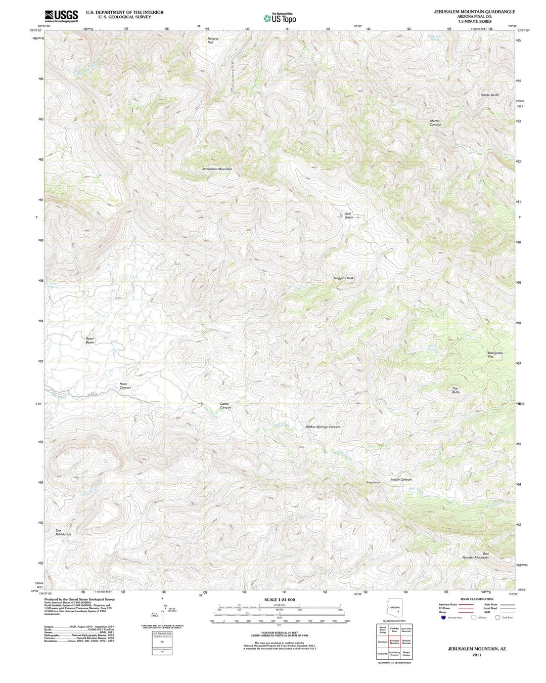 2011 Jerusalem Mountain, AZ - Arizona - USGS Topographic Map