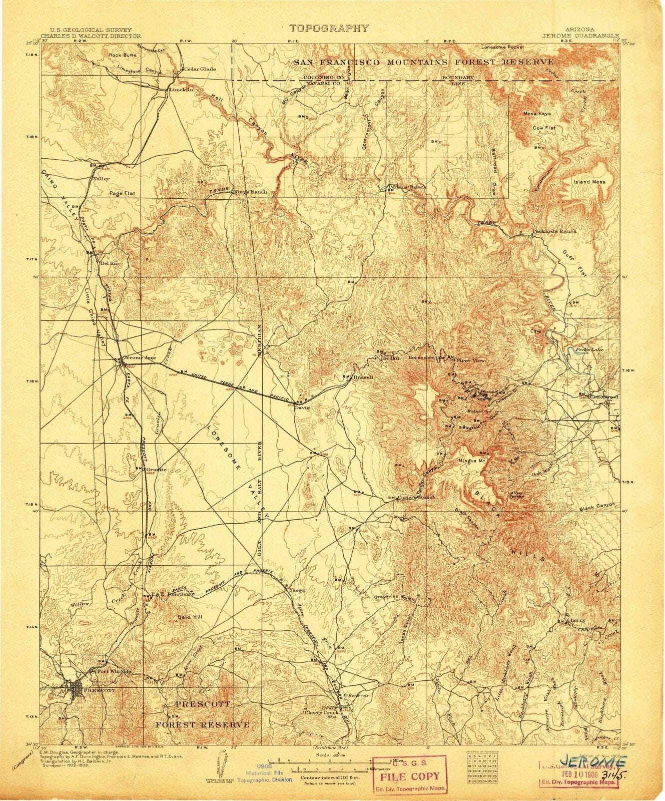 1905 Jerome, AZ - Arizona - USGS Topographic Map