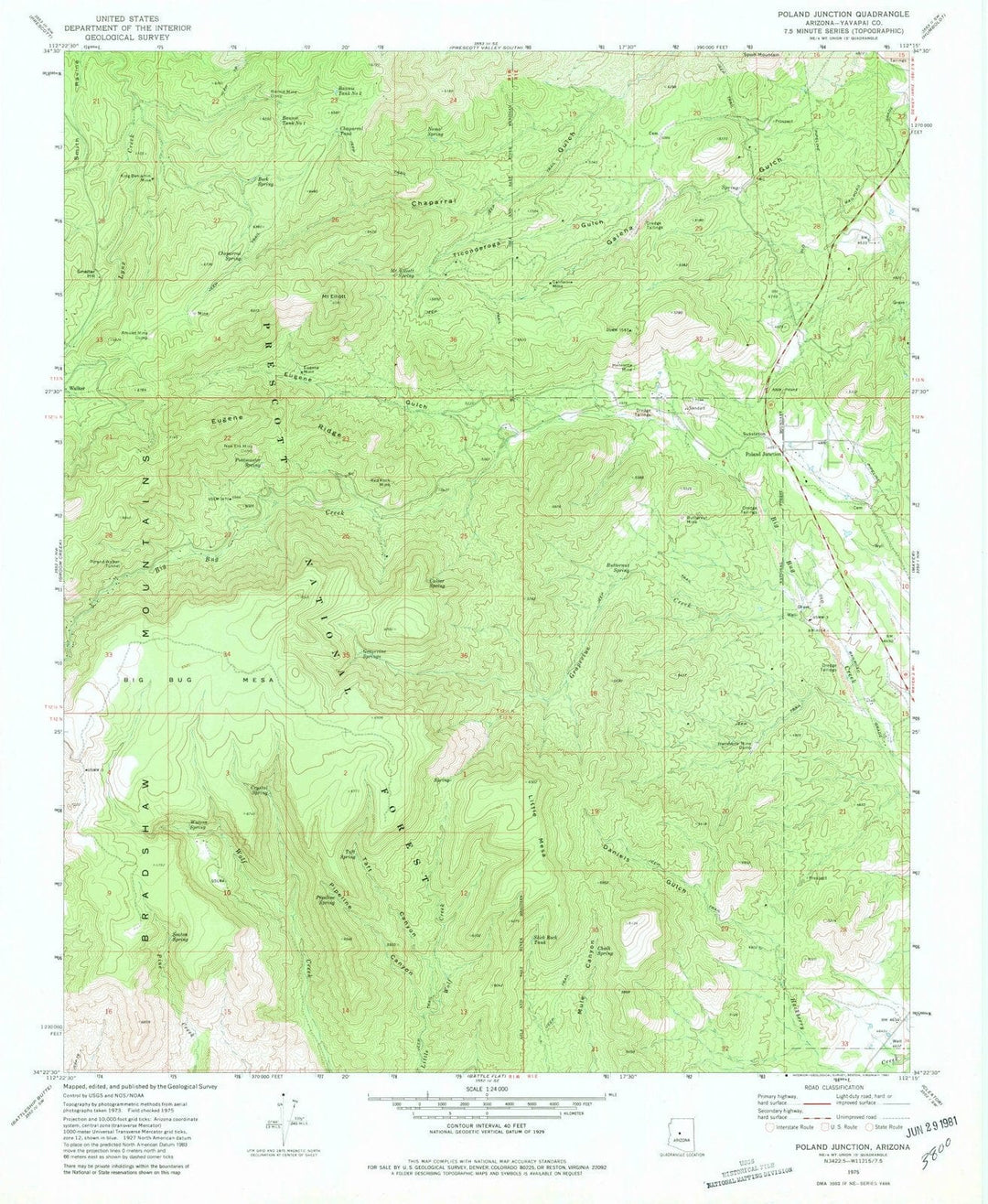 1975 Poland Junction, AZ - Arizona - USGS Topographic Map