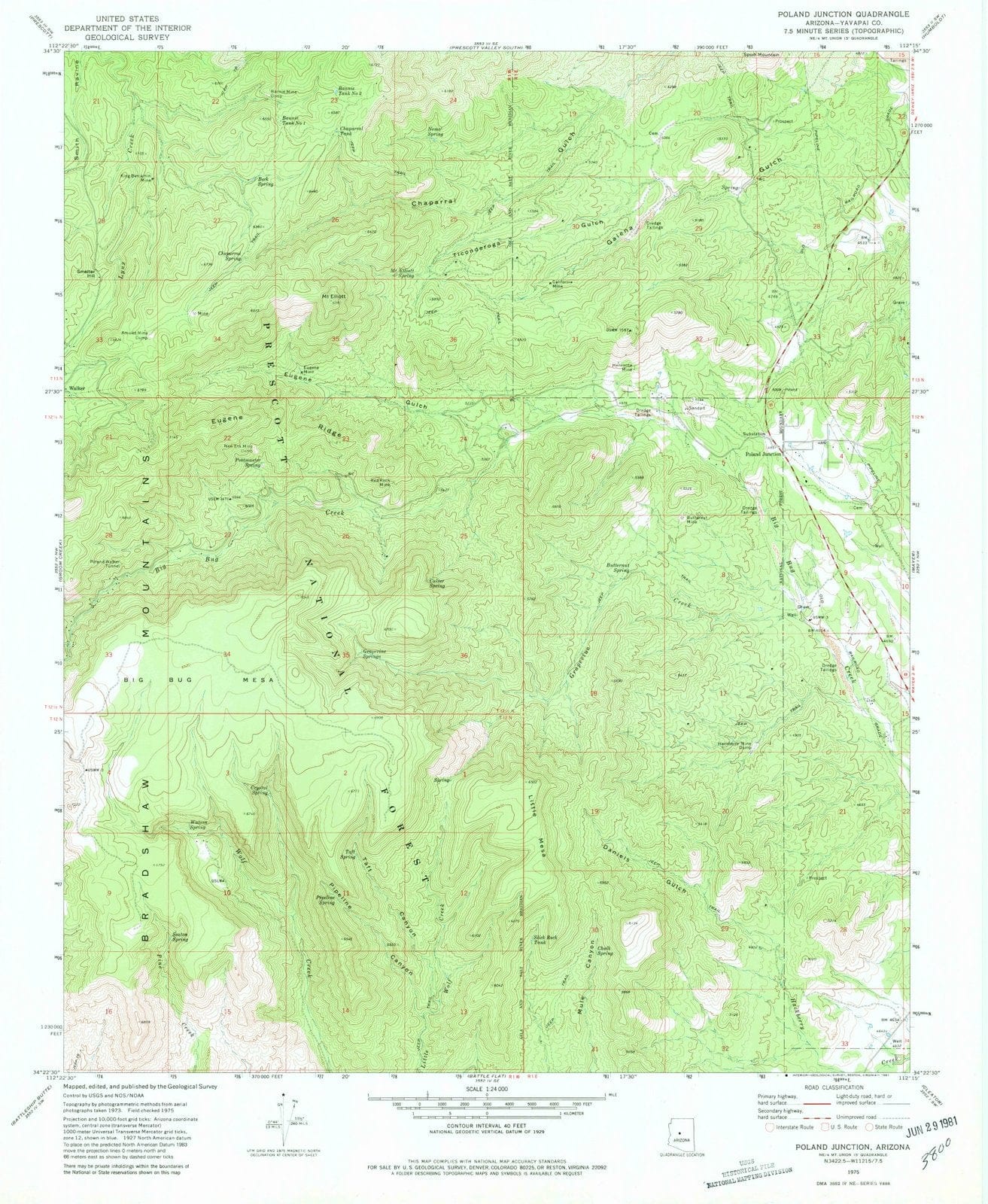 1975 Poland Junction, AZ - Arizona - USGS Topographic Map