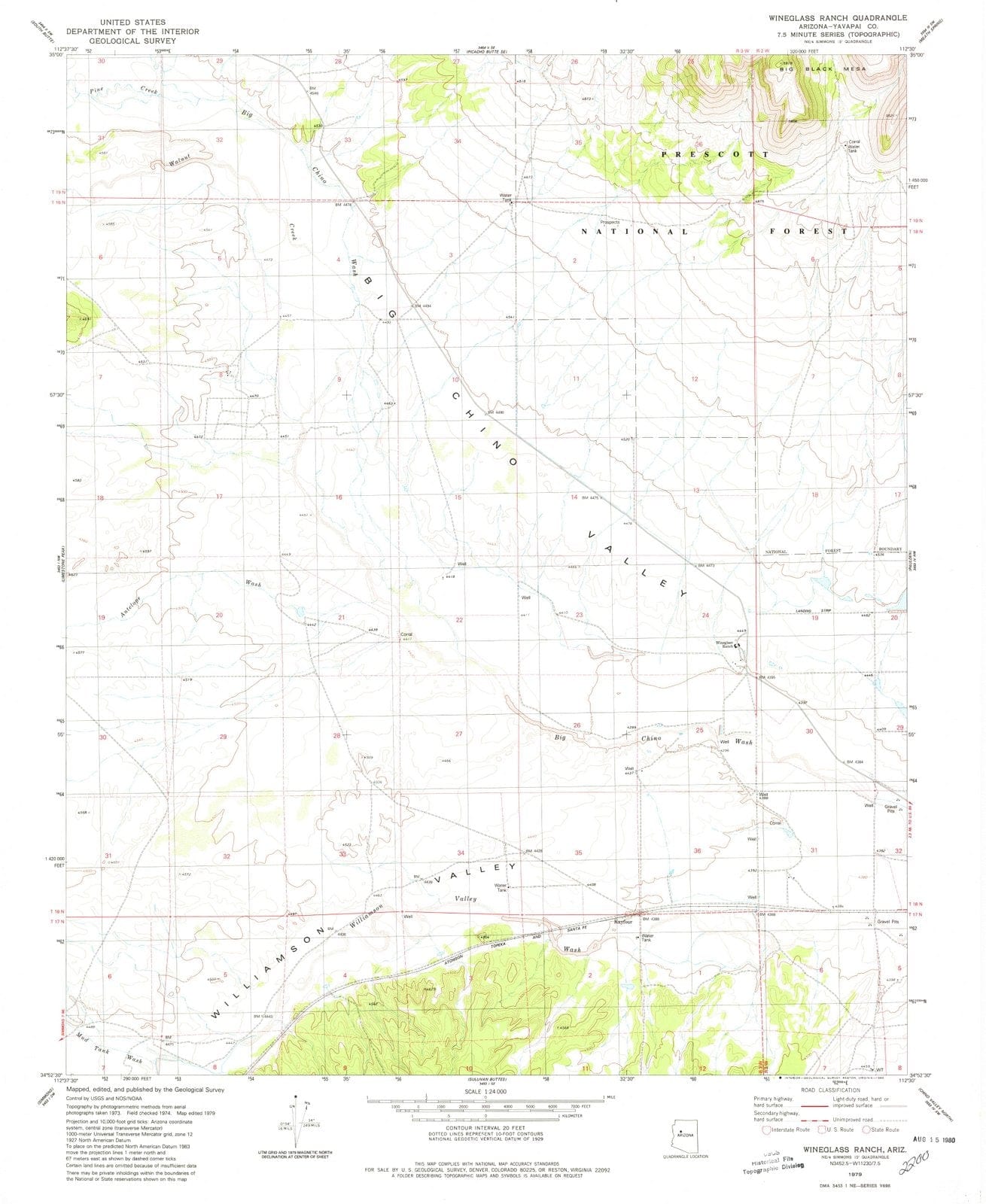 1979 Wineglass Ranch, AZ - Arizona - USGS Topographic Map