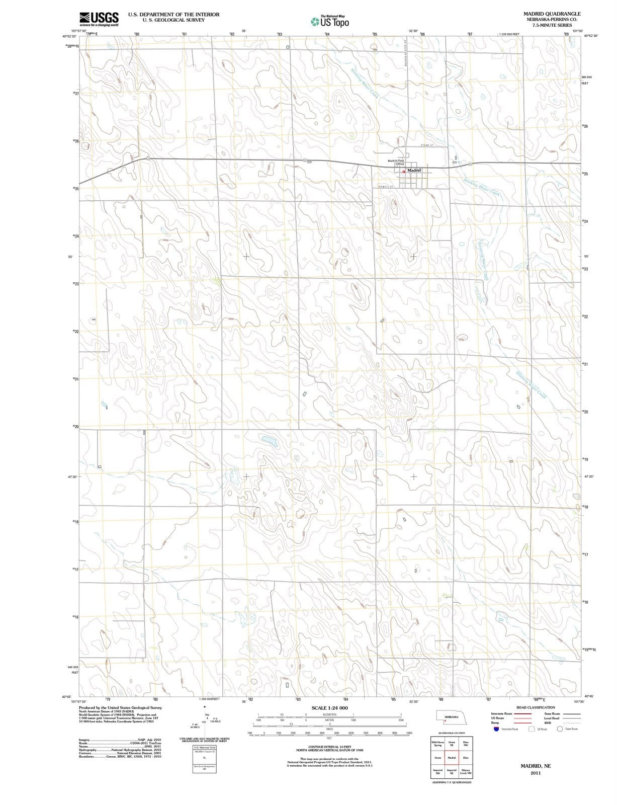 2011 Madrid, NE - Nebraska - USGS Topographic Map