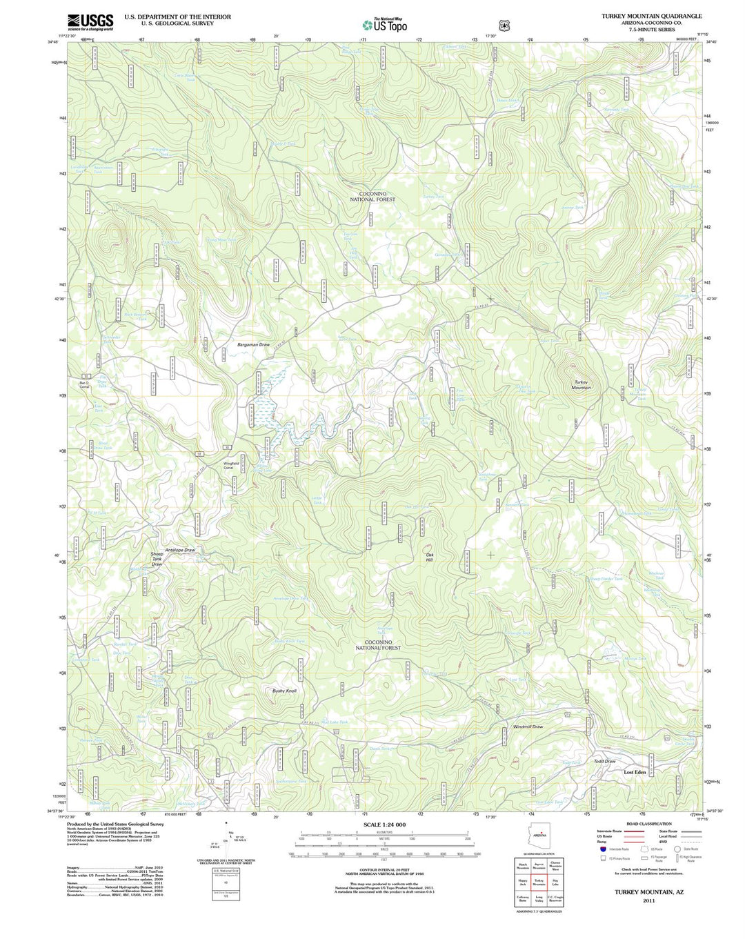 2011 Turkey Mountain, AZ - Arizona - USGS Topographic Map