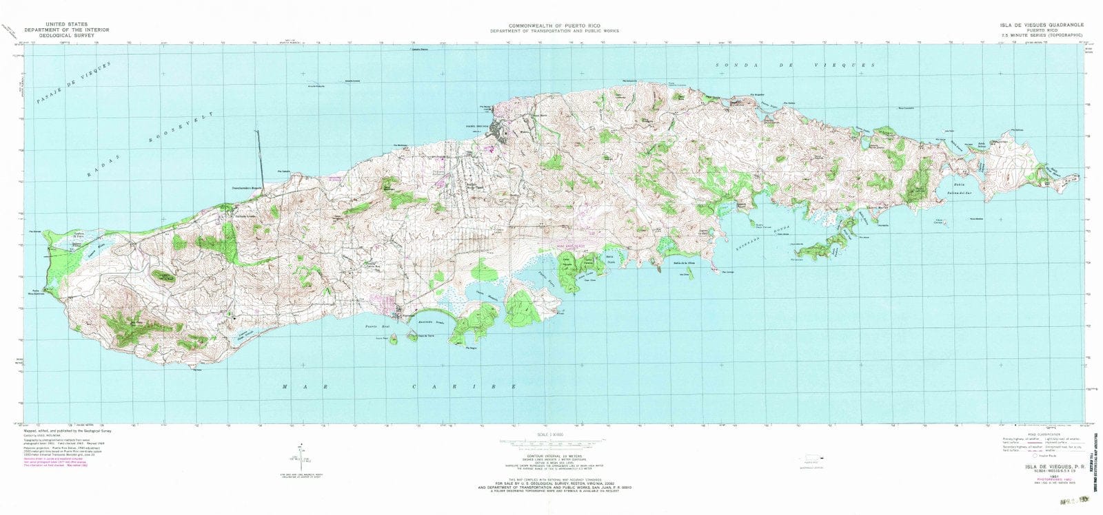 1951 Islae Vieques, PR - Puerto Rico - USGS Topographic Map