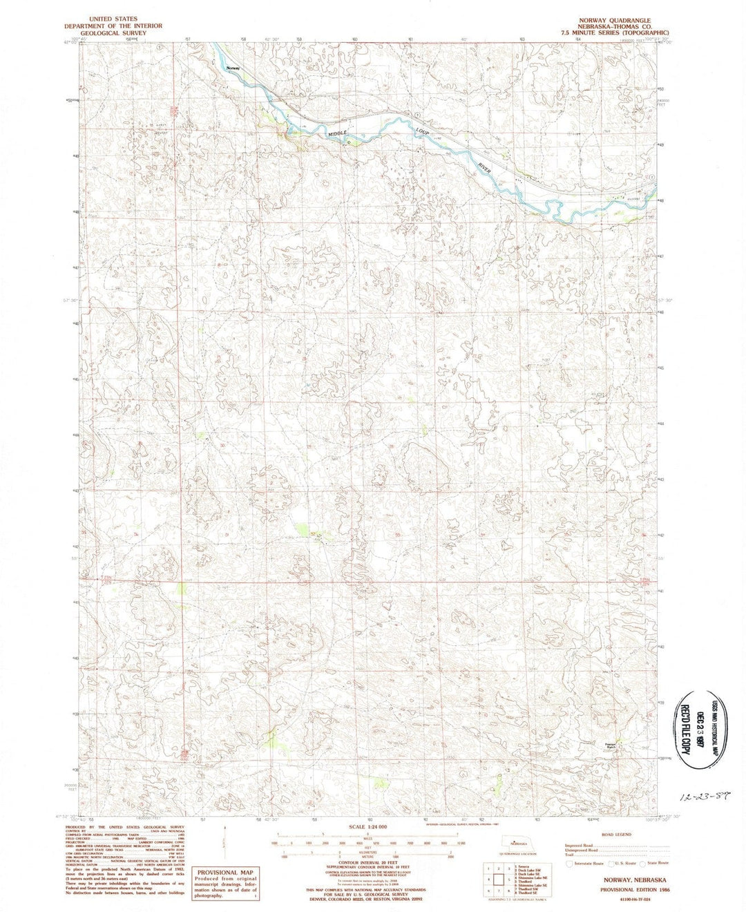 1986 Norway, NE - Nebraska - USGS Topographic Map