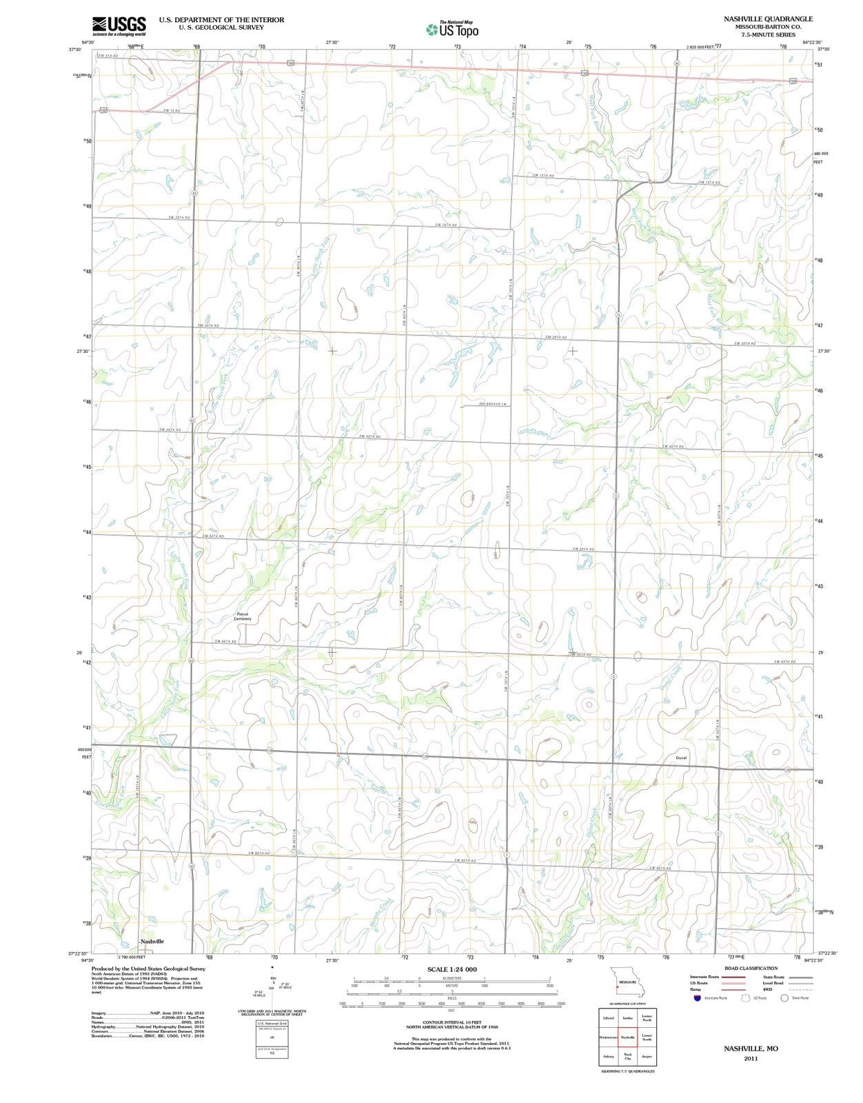 2011 Nashville, MO - Missouri - USGS Topographic Map