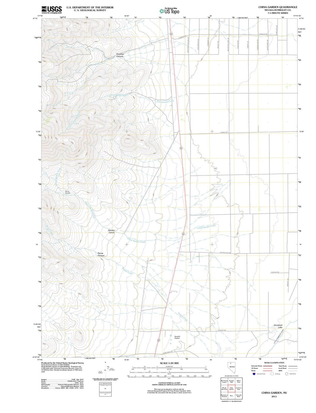 2011 China Garden, NV - Nevada - USGS Topographic Map