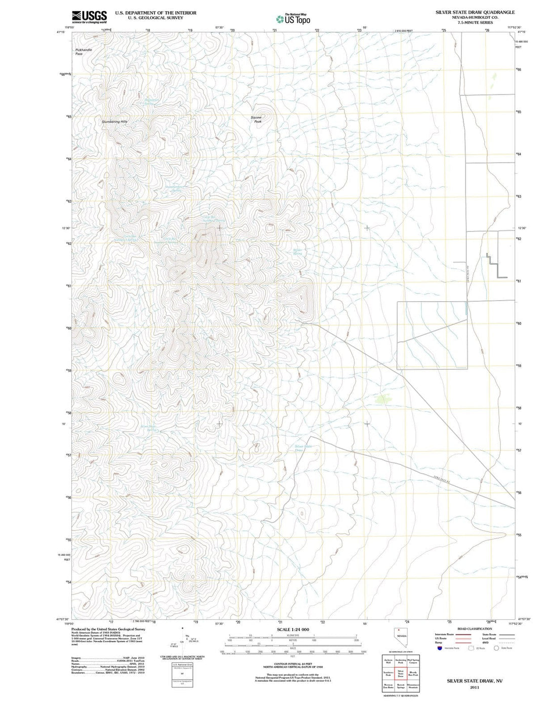 2011 Silver Stateraw, NV - Nevada - USGS Topographic Map