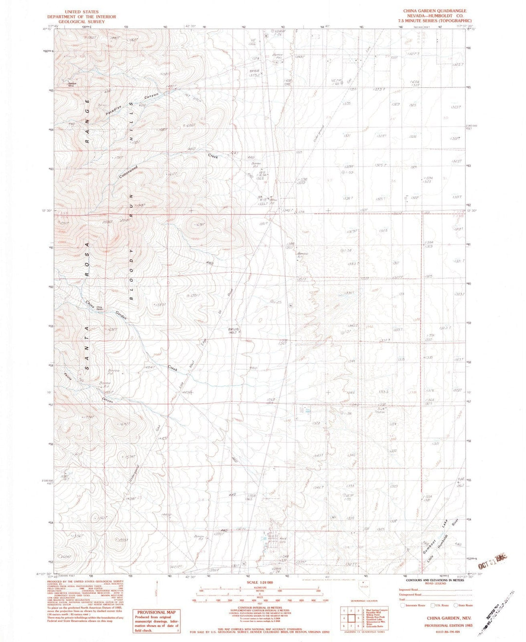 1983 China Garden, NV - Nevada - USGS Topographic Map