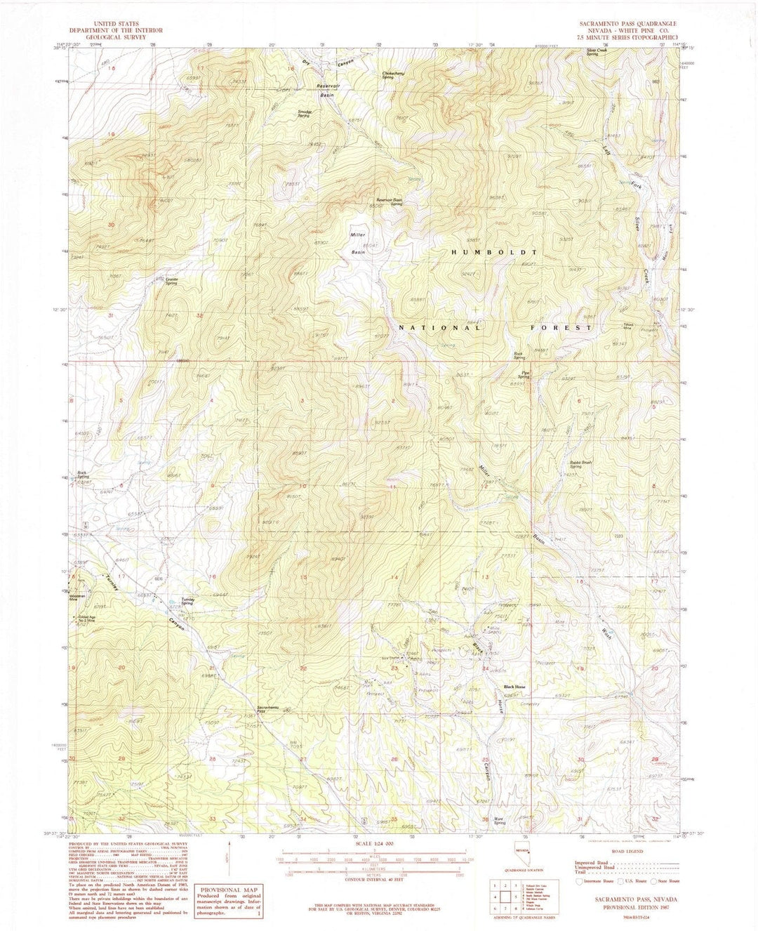 1987 Sacramento Pass, NV - Nevada - USGS Topographic Map