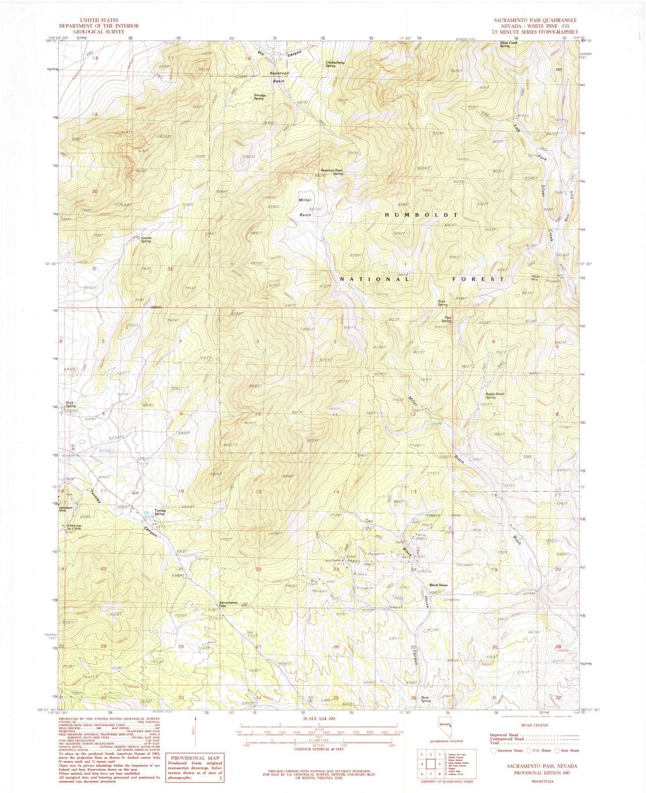 1987 Sacramento Pass, NV - Nevada - USGS Topographic Map