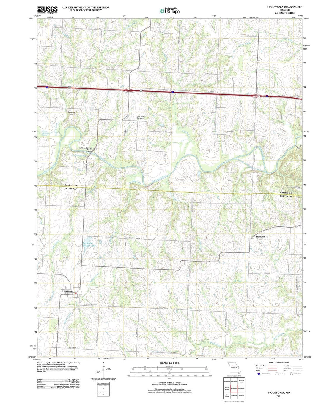 2011 Houstonia, MO - Missouri - USGS Topographic Map