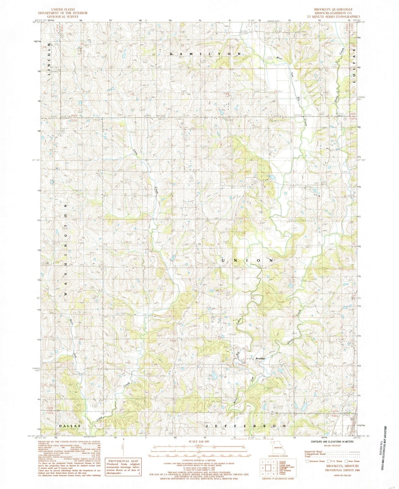 1984 Brooklyn, MO - Missouri - USGS Topographic Map