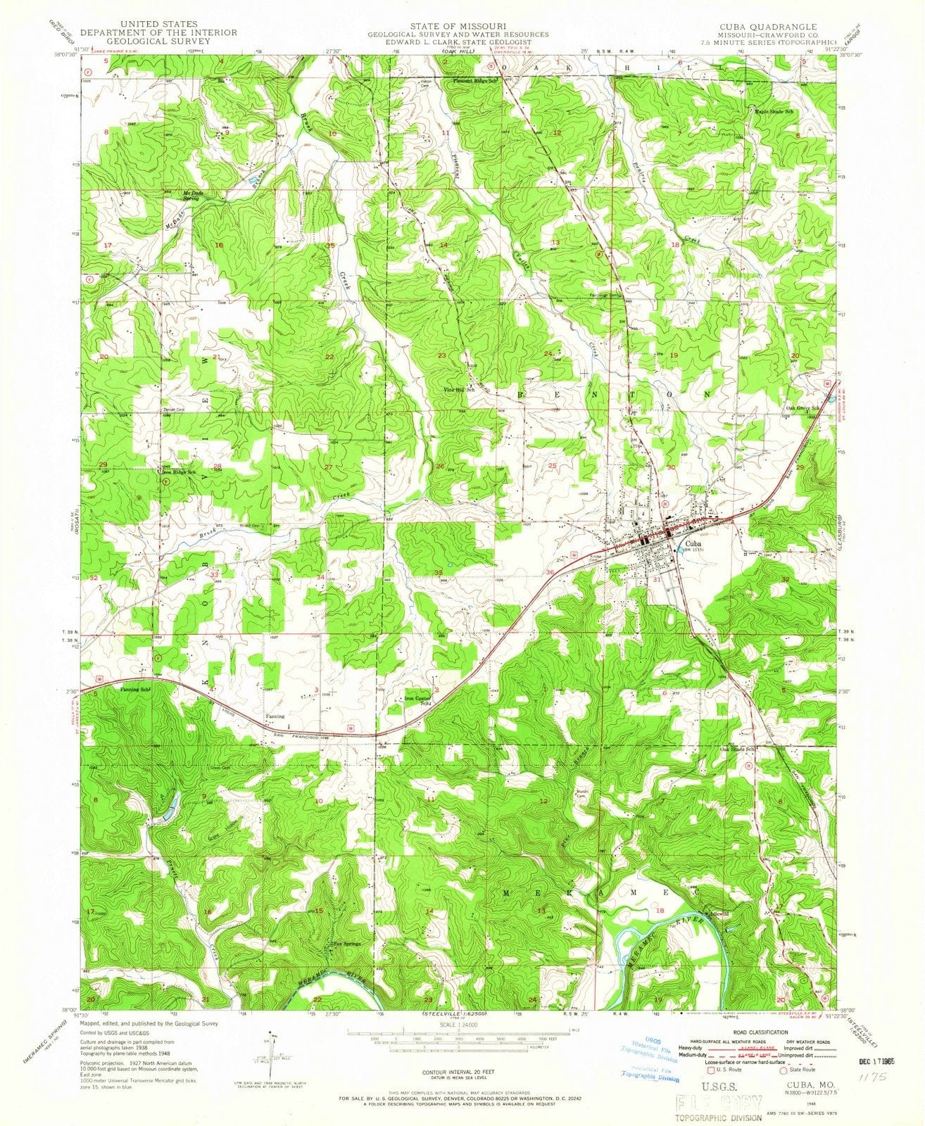 1948 Cuba, MO - Missouri - USGS Topographic Map