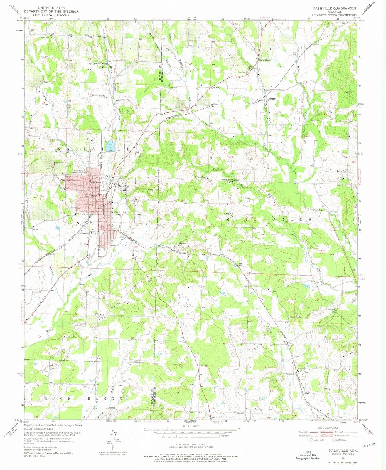 1951 Nashville, AR - Arkansas - USGS Topographic Map