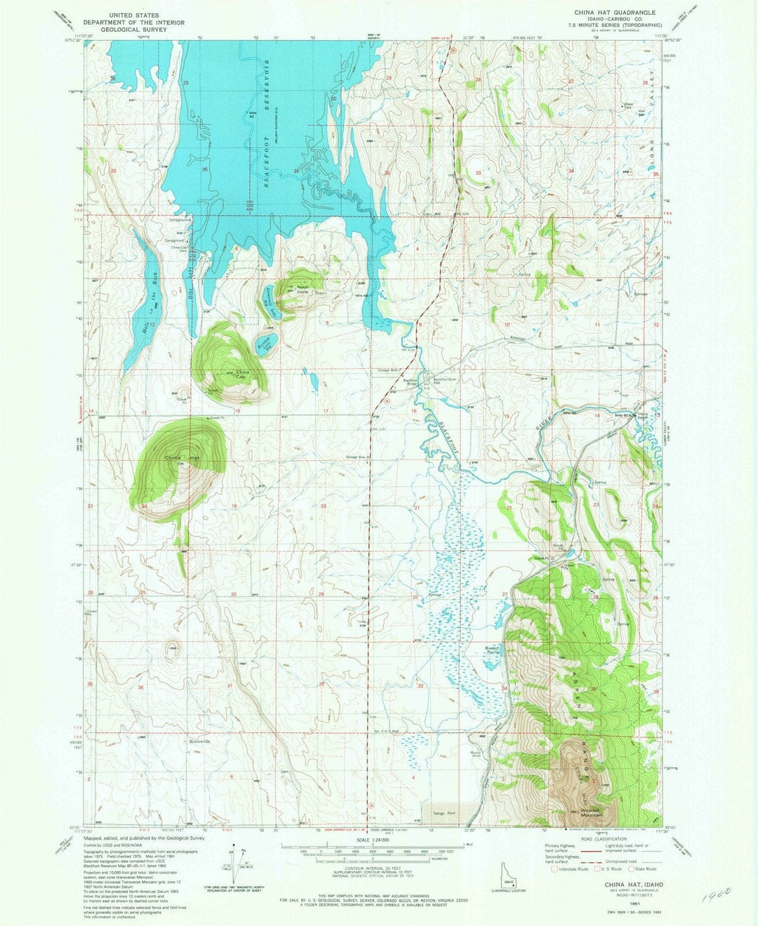 1981 China Hat, ID - Idaho - USGS Topographic Map