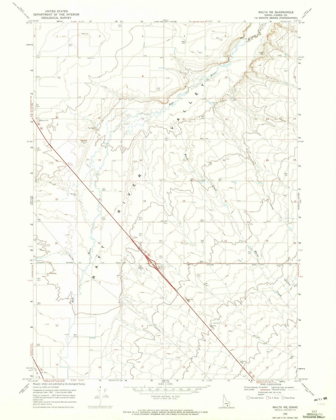 1968 Malta, ID - Idaho - USGS Topographic Map