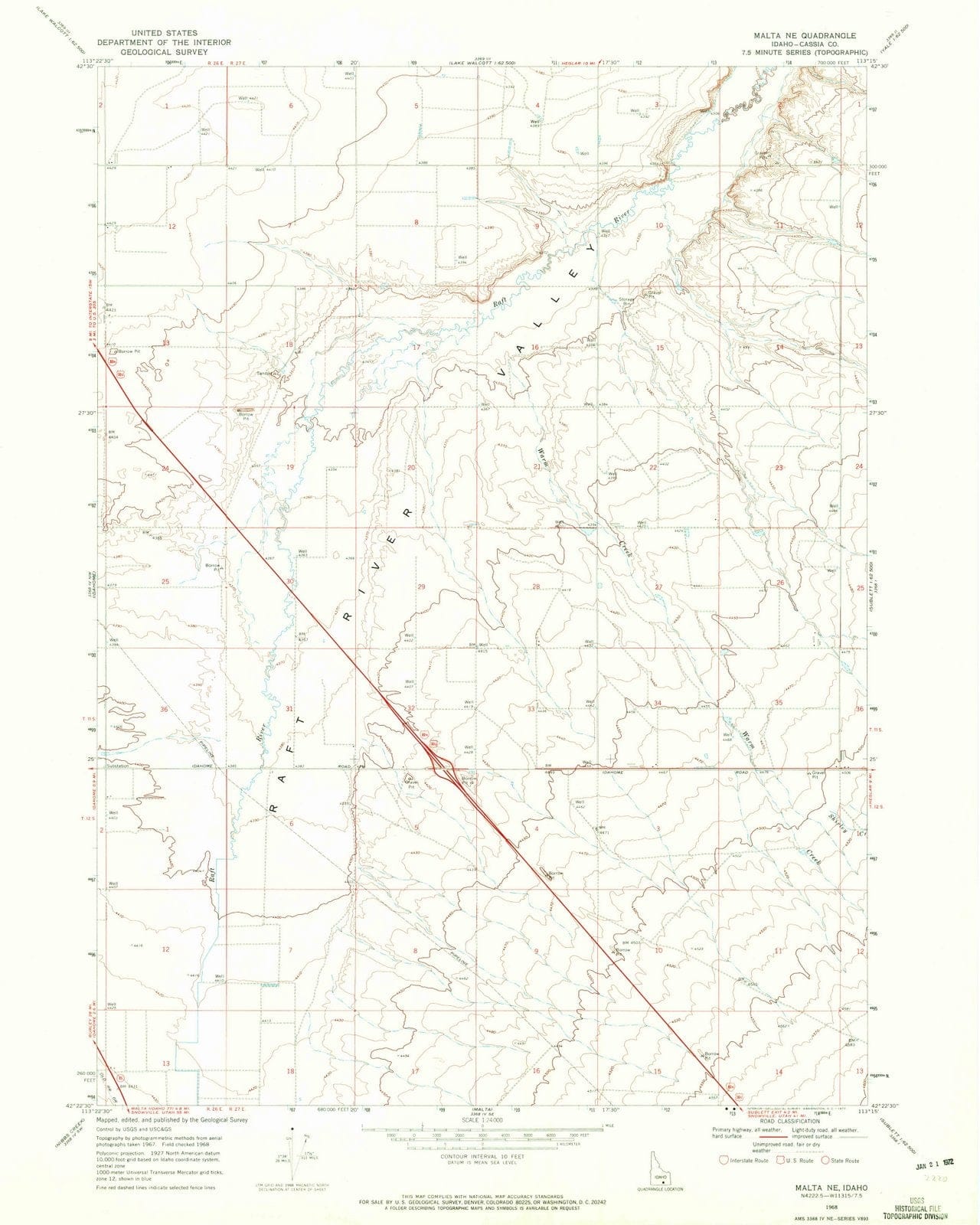 1968 Malta, ID - Idaho - USGS Topographic Map