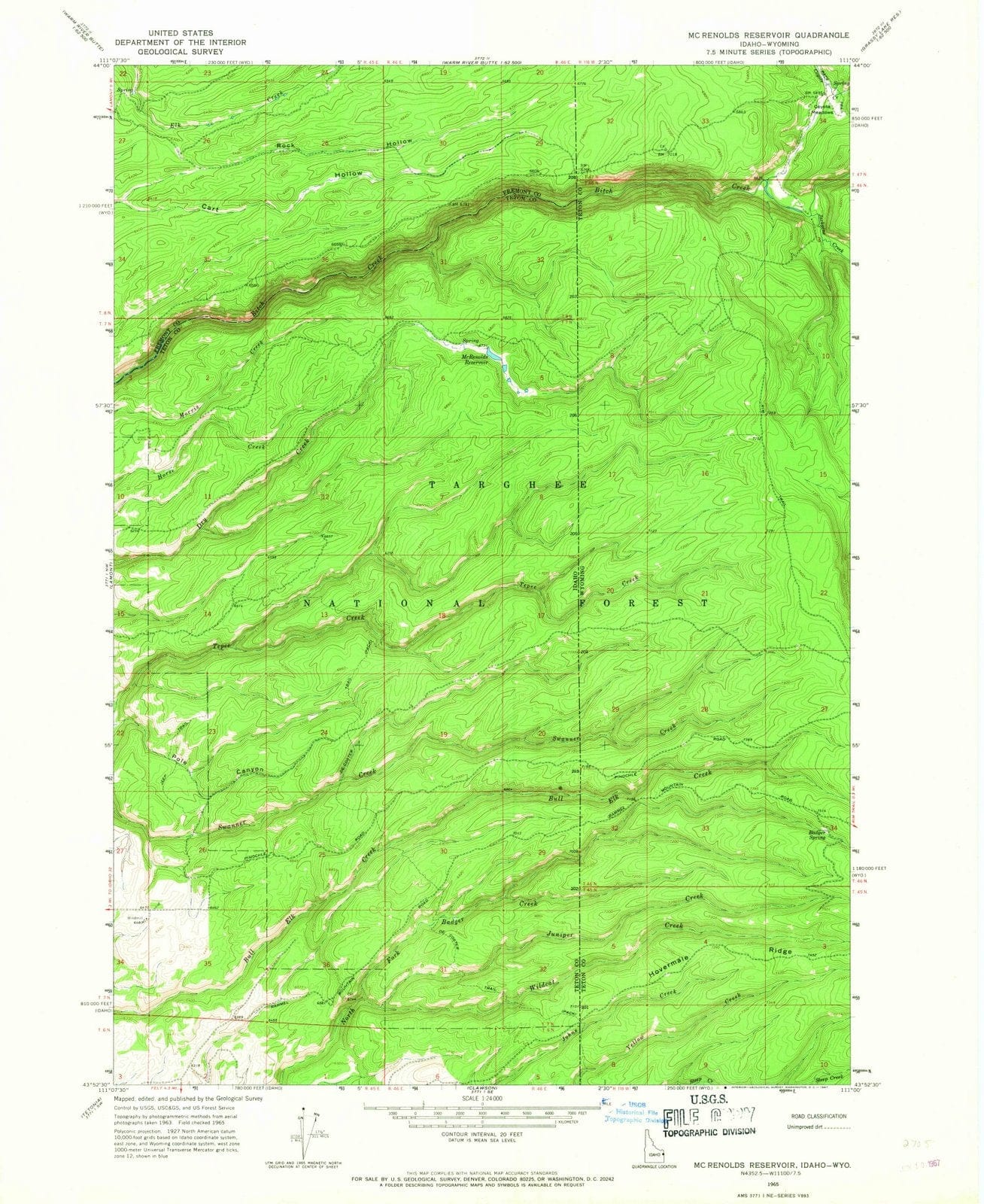 1965 Mc Renolds Reservoir, ID - Idaho - USGS Topographic Map