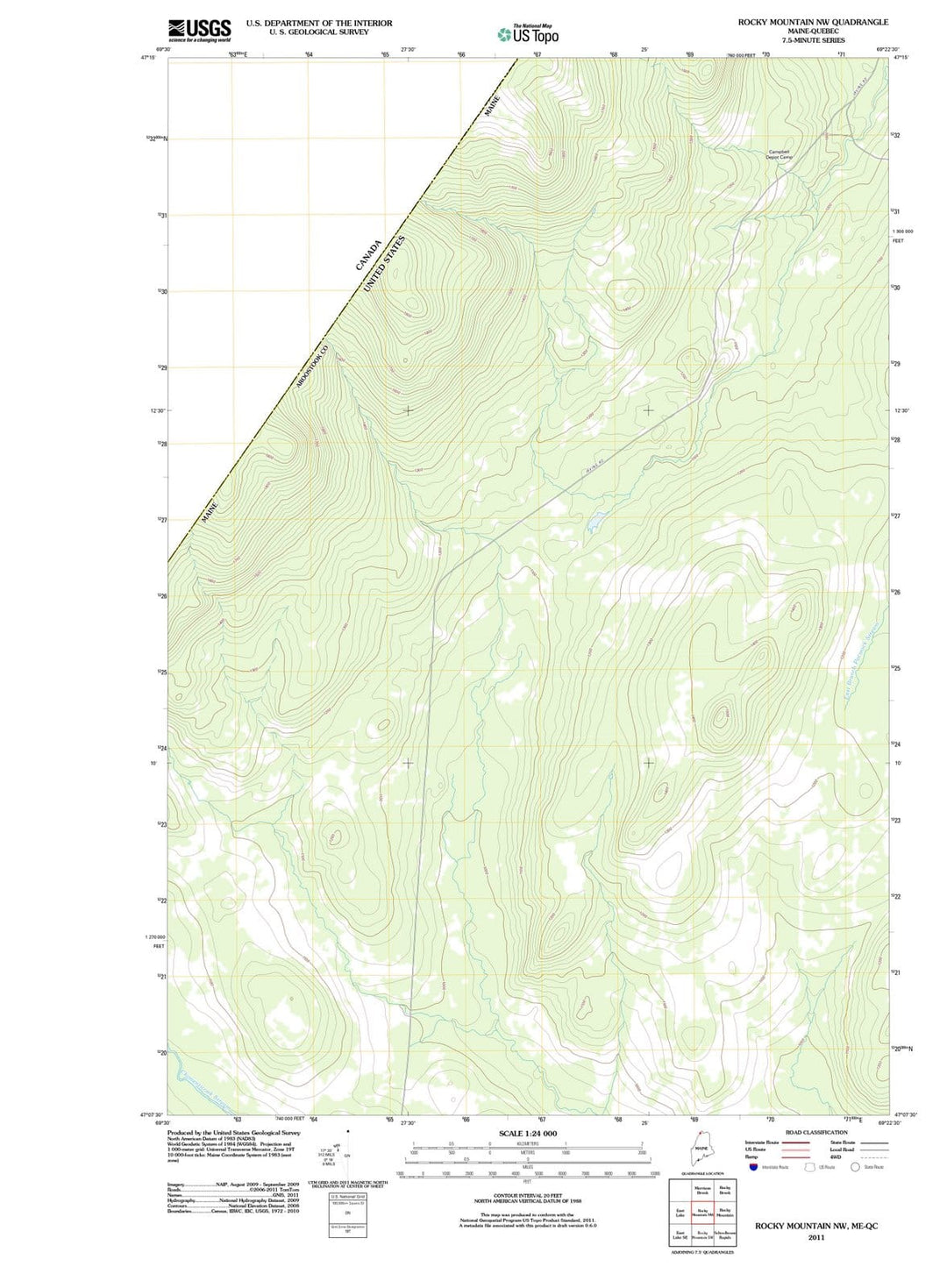 2011 Rocky Mountain, ME - Maine - USGS Topographic Map v2