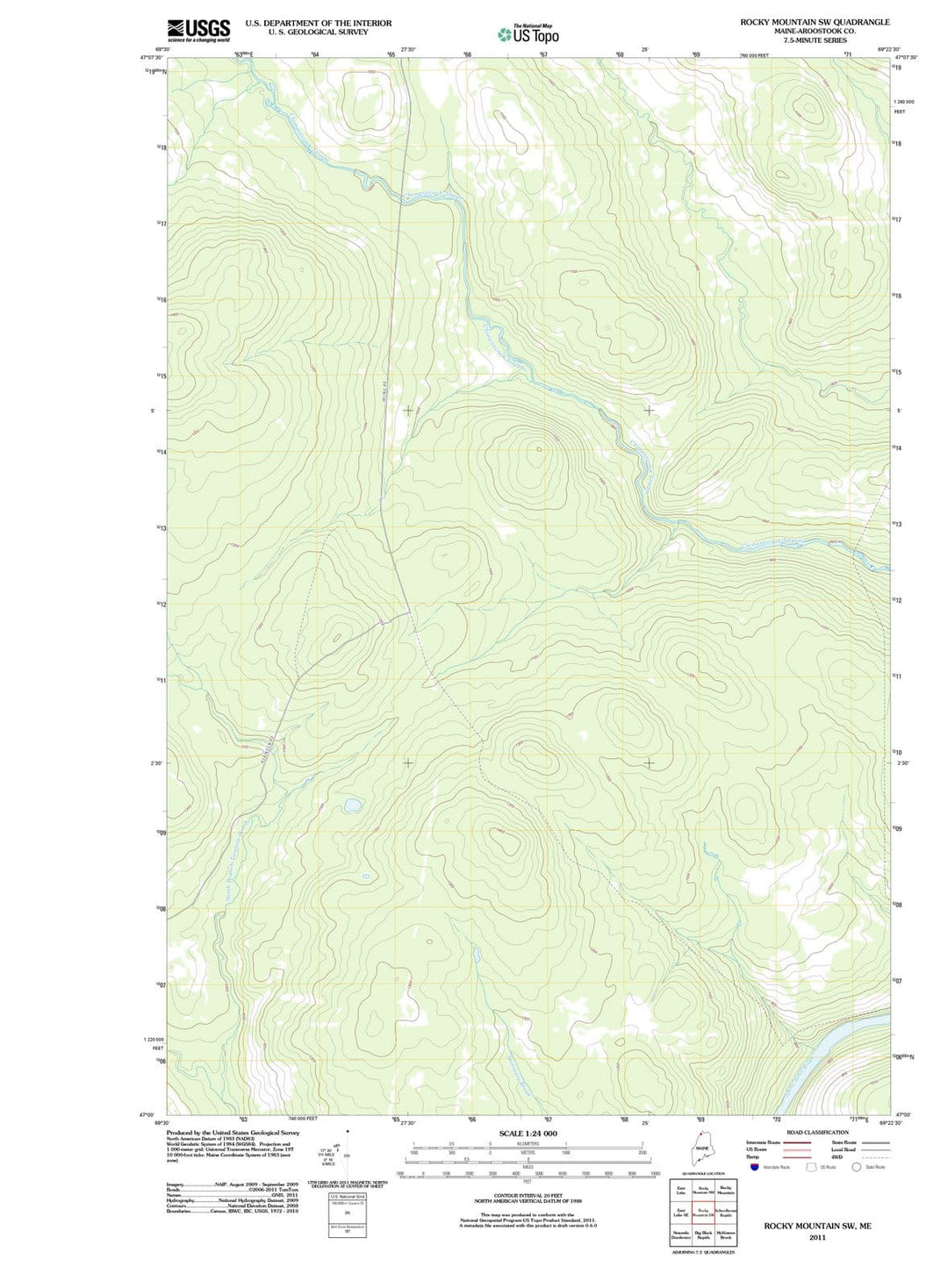 2011 Rocky Mountain, ME - Maine - USGS Topographic Map v3