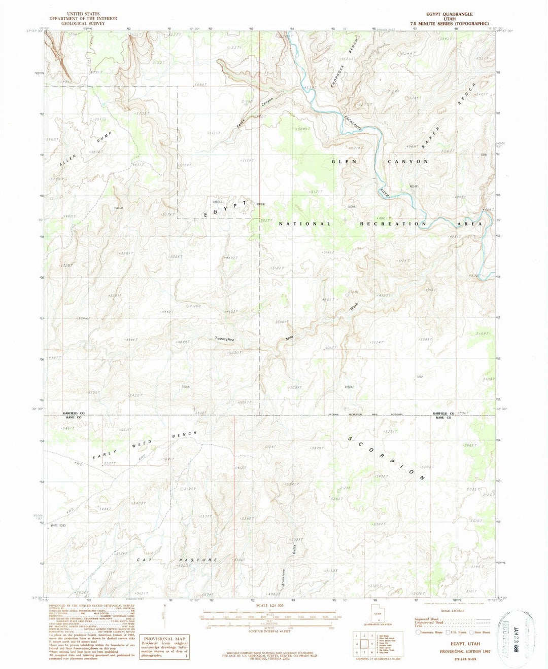 1987 Egypt, UT - Utah - USGS Topographic Map