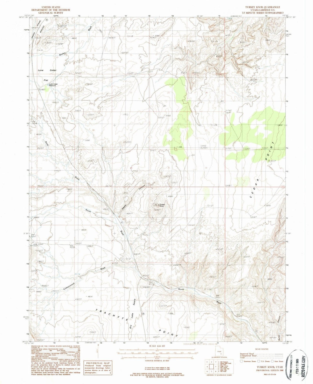 1988 Turkey Knob, UT - Utah - USGS Topographic Map