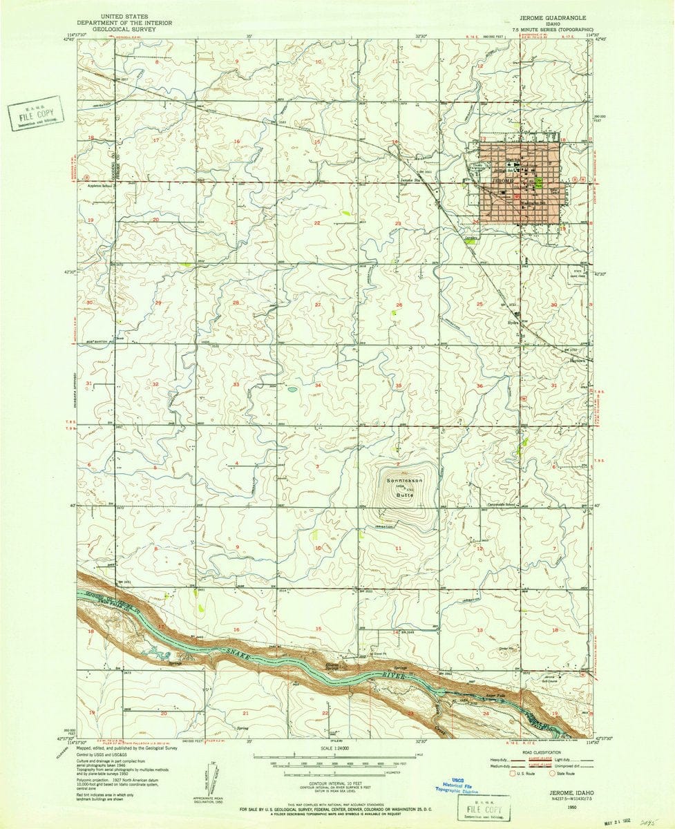 1950 Jerome, ID  - Idaho - USGS Topographic Map