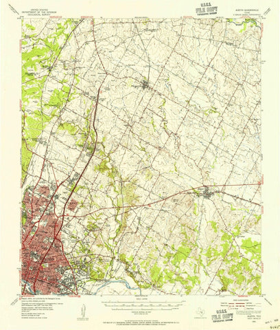 1955 Austin, TX  - Texas - USGS Topographic Map