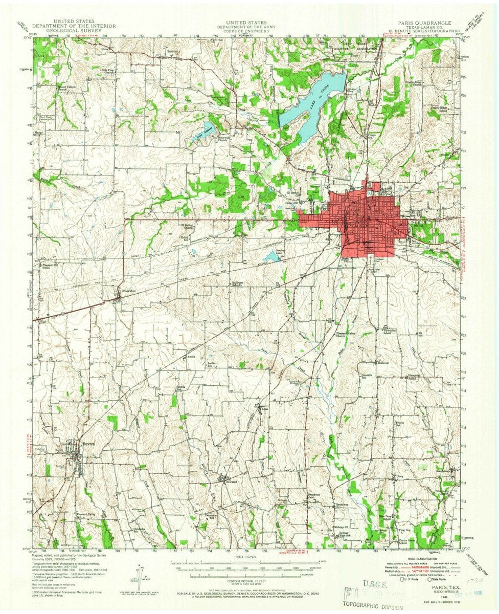 1948 Paris, TX  - Texas - USGS Topographic Map