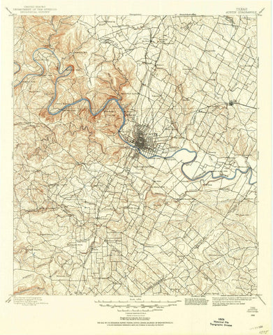 1896 Austin, TX  - Texas - USGS Topographic Map