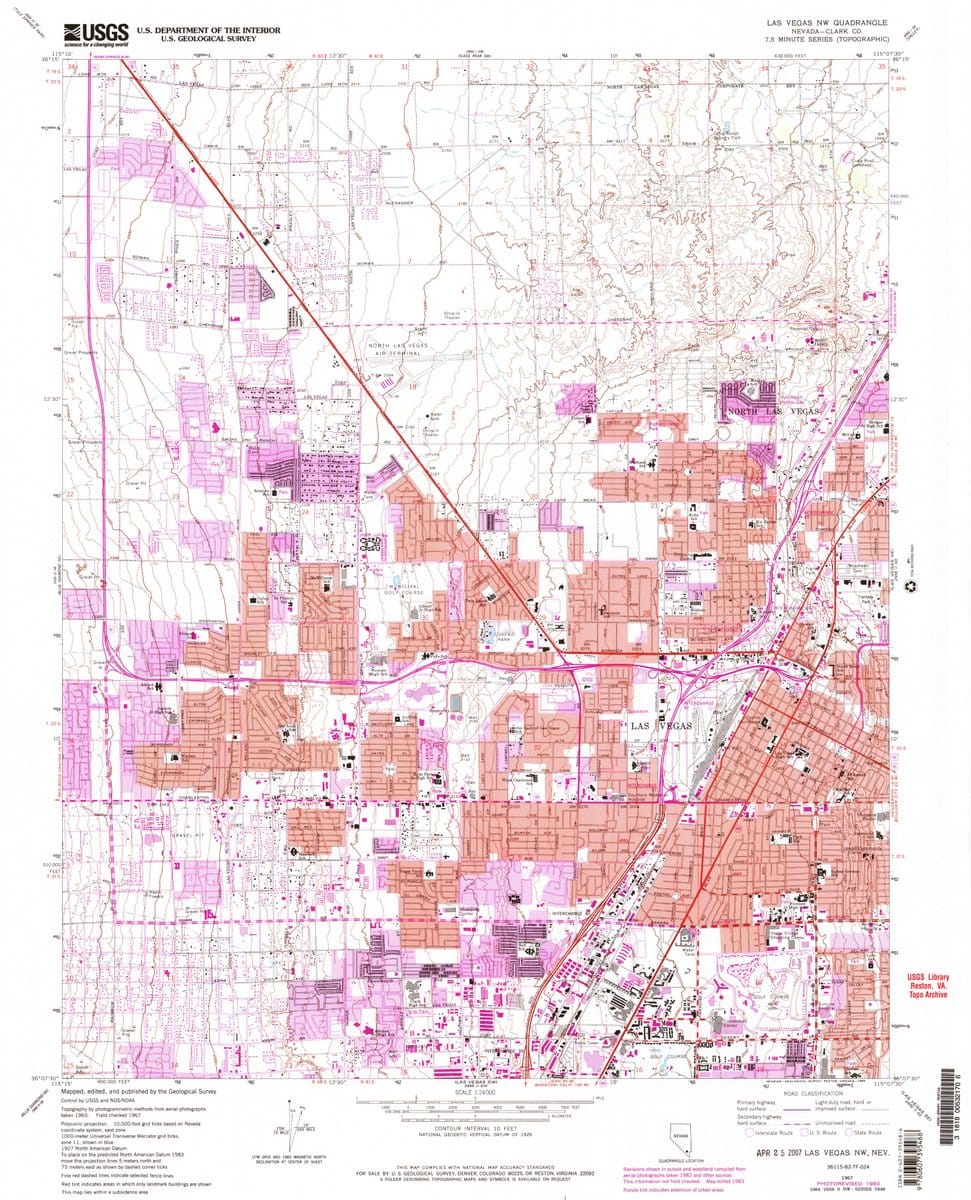 1967 Las Vegas, NV  - Nevada - USGS Topographic Map v2