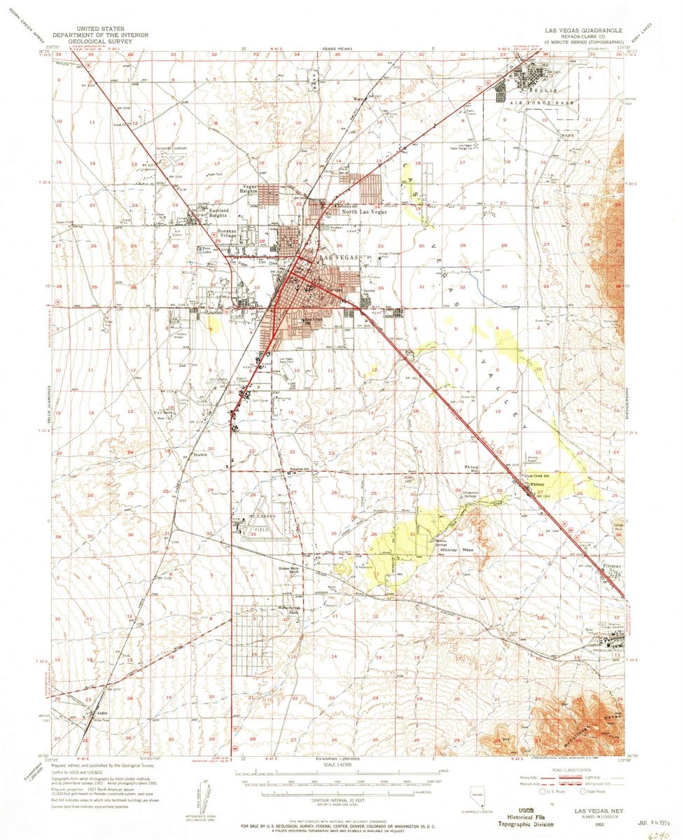 1952 Las Vegas, NV  - Nevada - USGS Topographic Map