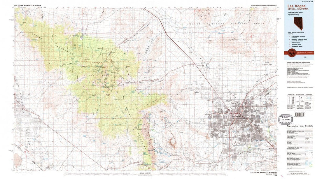 1986 Las Vegas, NV  - Nevada - USGS Topographic Map