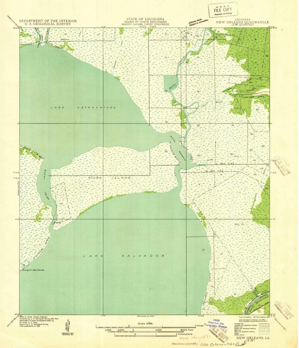 1932 New Orleans SW, LA  - Louisiana - USGS Topographic Map