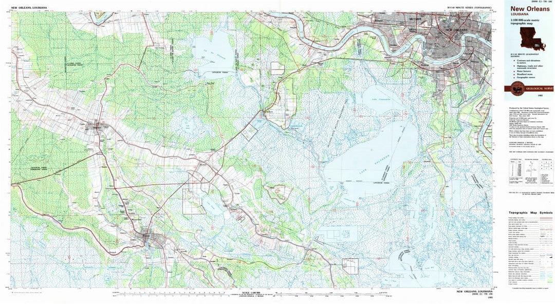 1983 New Orleans, LA  - Louisiana - USGS Topographic Map