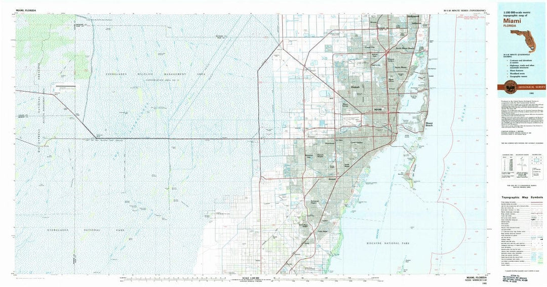 1981 Miami, FL  - Florida - USGS Topographic Map